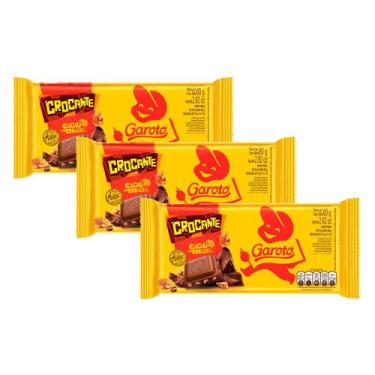 Imagem de Kit 3 Chocolate Garoto Crocante 80g