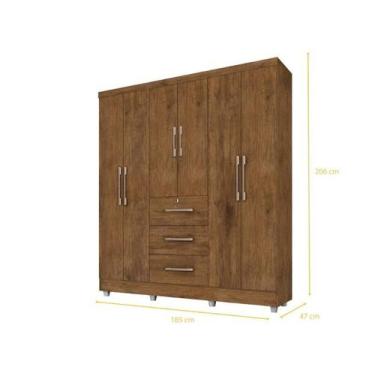 Imagem de Armário / Roupeiro / Guarda Roupas Casal TOK 6 Portas + 3 Gavetas send