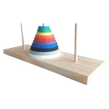 Imagem de Brinquedo Torre de Hanoi 10 discos - Fábrica da Imaginação