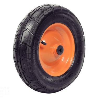 Imagem de Pneu com Câmara 3.5/8" e Roda Metálica Tramontin para Carrinho de Mão 