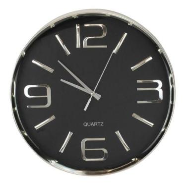 Imagem de Relógio Vintage Parede Prateado Decoração Luxuosa 30x30cm - Taimes