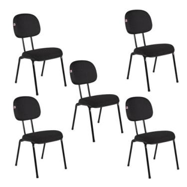 Imagem de Cadeira Ágata Secretária Pé Palito L Duplo Kit 05 Tecido - Ideaflex,  