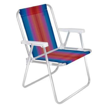Imagem de Cadeira De Praia Alta Reclinável de Aço 002101 - Mor, Sortidas