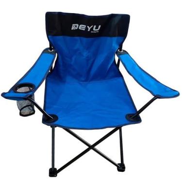 Imagem de Cadeira Dobrável Para Camping c/ Braço Azul - Deyu
