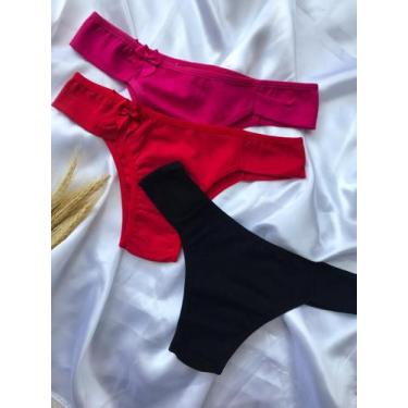 Imagem de Kit 3 calcinhas de 100% de algodão larga e muito confortável.  - JR, G