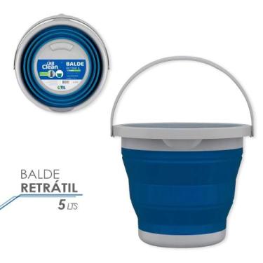 Imagem de Balde Dobrável Retrátil 5 Litros Silicone - Útil Clean