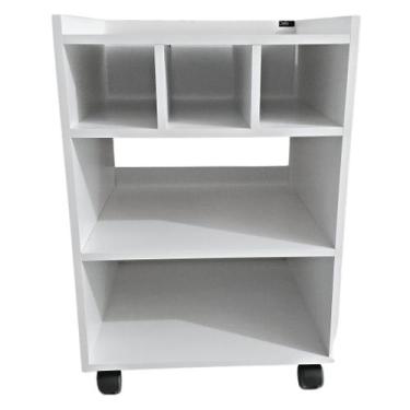 Imagem de Carrinho Podologia 5 Nichos Rodinhas Mdf Dupla Face Branco - Deki Móve