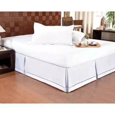 Imagem de Saia Box Cama Casal Ponto Palito Algodão Percal 200 Fios. - SONHOS ENX