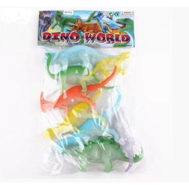 Imagem de Kit 8 Dinossauros Emborrachados Brilha no escuro - Dino word - Toy Kin