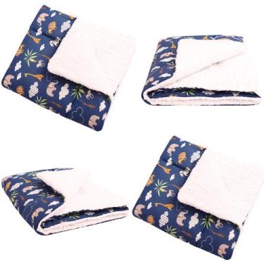 Imagem de Cobertor Para Bebê Manta Soft com Sherpa Peludinho Menino e Menina - P