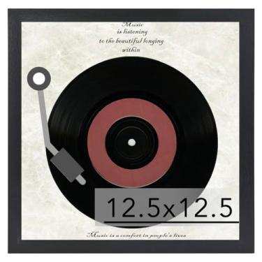 Imagem de JCJMY Moldura de disco de vinil de madeira para parede, capa de álbum de 30 x 30 cm e disco de vinil LP de 12 x 12 cm com capa, molduras de álbum, moldura resistente de 30 x 30 cm, preta, 1 pacote