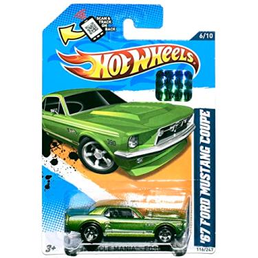 Imagem de Hot Wheels 2012, '67 Ford Mustang Coupe GREEN, Muscle Mania-Ford '12, 116/247. 1:64 Scale.