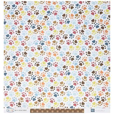 Imagem de Papel Echo Park BK97006 Bark Cartão de dupla face (25 folhas por pacote), 30 x 30 cm, Estampas de patas, Sortidas