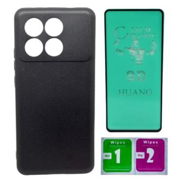 Imagem de Capa Preta Aveludada Para Poco X6 Pro 5g + Pelicula Ceramica - Mustang