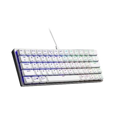 Imagem de Cooler Master Teclado mecânico SK620 60% prata branco com interruptores vermelhos de perfil baixo, teclas novas e melhoradas, e design de alumínio escovado