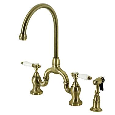Imagem de Kingston Brass KS7793BPLBS Pulverizador de torneira de cozinha Bel-Air Bridge, bronze antigo