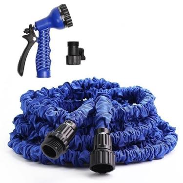 Imagem de Mangueira Mágica Jardim Resistente Expansível Flexível 15M 22M 30M Mangueira de Jardim Extensível (Azul - 60 metros)