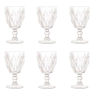 Imagem de Conjunto De Taças De Vidro Para água 6 Peças 325 Ml Diamonds Transparente Lyor