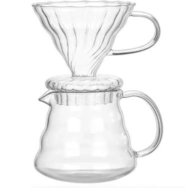 Imagem de Jarra Com Suporte Filtro Coador em Vidro Borossilicato Para Café e Chá