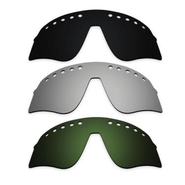 Imagem de Alphax Lentes de reposição polarizadas pretas e de titânio e verde para óculos de sol Oakley Sutro Lite Sweep Ventilado OO9465 Sport Sunglsses