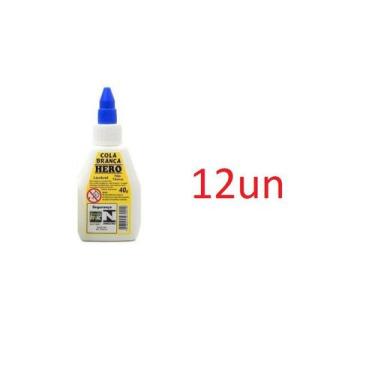 Imagem de Cola Branca Escolar 40g - Marca Hero - Kit Com 12 frascos - Lynx produ