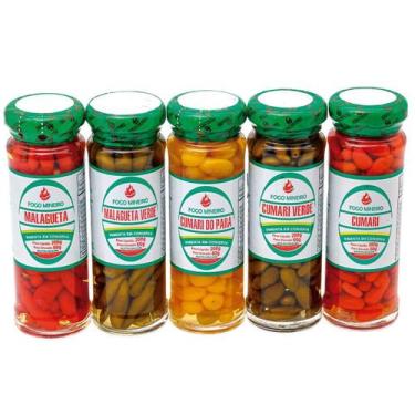 Imagem de Pimenta - Kit Com 5 Conservas De Pimenta Fogo Mineiro 200g