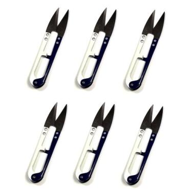 Imagem de 6 Tesouras Metal 12,5cm Para Arremate De Linha Costura Bordado - Sun S
