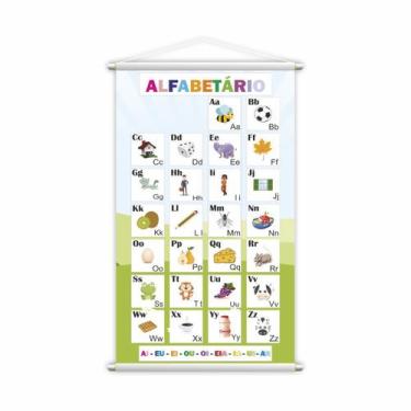 Imagem de Banner Escolar Pedagógico - Alfabetário com Vogais 120x65cm - PlimShop