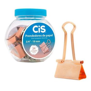 Imagem de Prendedores de Papel Metalico 19mm 24 Unidades Cis, ROSE GOLD