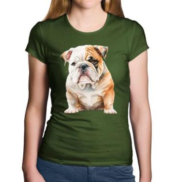 Imagem de Baby Look Algodão Bulldog-Inglês - Foca na Moda, Musgo, GG