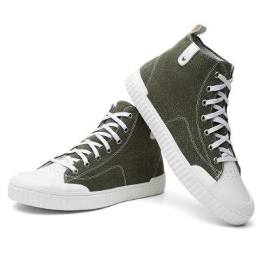 Imagem de Sapatênis Masculino Cano Alto Jeans Conforto Estilo - Bernatoni, Verde