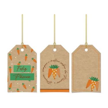 Imagem de Tags Decorativa - Kraft Cenoura - 5 x 8 cm - 12 unidades - Cromus Pásc
