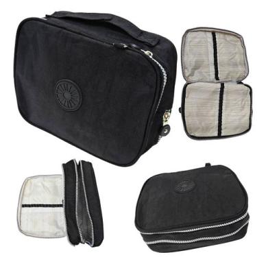 Imagem de Estojo Box Escolar Quadrado Organizador Grande Liso Com 2 Divisórias B