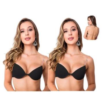 Imagem de kit 2 Sutiã De Bojo Com Alça de Silicone Transparente Costa Nua 2 unid