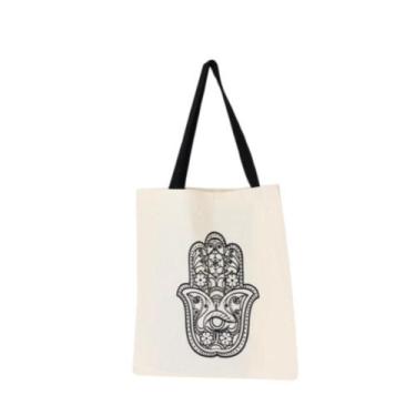 Imagem de Bolsa Ecobag 100% algodão Estampa HAMSÁ (Alça preta) - CARIOCA MAIS