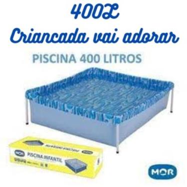Imagem de Piscina Retangular Infantil 400 litros 1,06mx1,15mx33cm Azul Mor