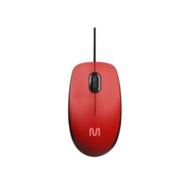 Imagem de Mouse Com Fio Usb Mf400 1200dpi 3bot Slim Silencioso 180cm Vermelho Mu