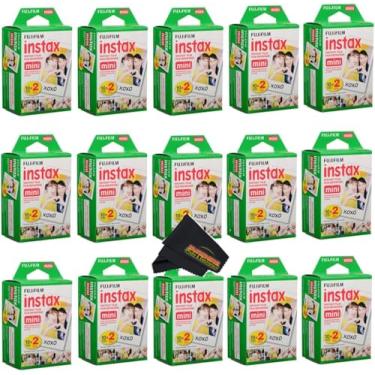 Imagem de Filme Instantâneo Fujifilm Instax Mini para câmeras instantâneas Mini, capture memórias a qualquer hora, em qualquer lugar, com o pano de microfibra Sunshine Photo (15 unidades – total de 300 folhas)