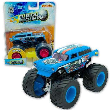 Imagem de Carrinho Furious Machine Monster Truck 1:64 Big Foot Crazy Azul Fm004