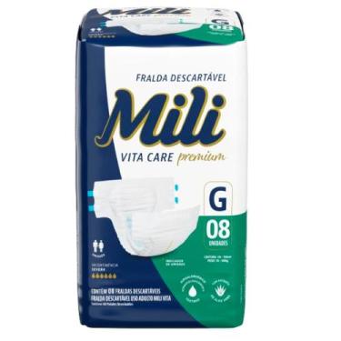 Imagem de Fralda Geriatrica  Mili Vita (p/ Uso Adulto)-tam G- Pacote C/ 8 Fralda