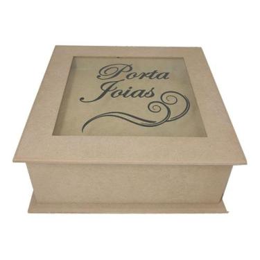 Imagem de Porta Joias com Com Bandeja e 9 Divisorias 29cm Mdf Madeira - ATACADÃO