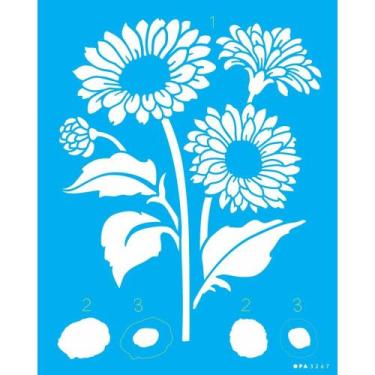 Imagem de Stencil Opa 20 X 25 cm - Flor Gérbera - 3267 - Opa Criando Arte