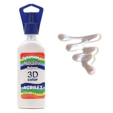 Imagem de Tinta Dimensional Metallic Relevo Acrilex 35ml, 562 - BRANCO