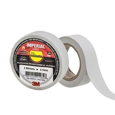Imagem de Fita Isolante Imperial PVC 18mm x 20m Branco 3M
