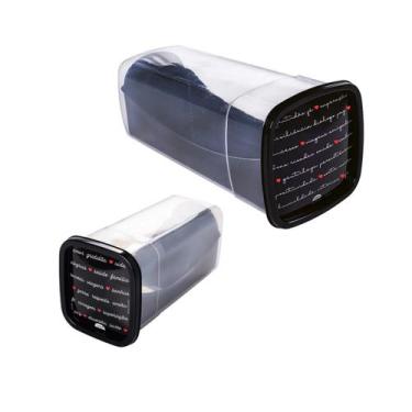 Imagem de Kit Porta Pão de Forma e Pote de Torradas Biscoito com Bandeja Tampa P