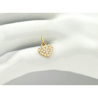 Imagem de Pingente Coração Com Pedras Delicado Em Ouro 18k P100 - MAEHLER JOIAS,