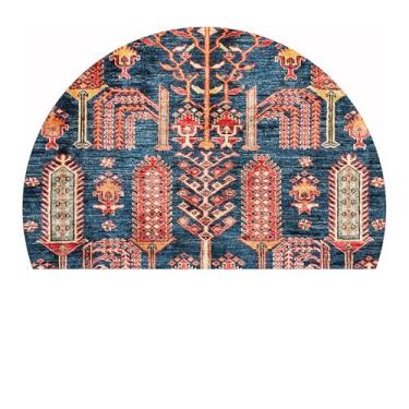 Imagem de Tapete redondo abstrato para sala de estar tapetes macios para sala de jantar embaixo da mesa, tapete antiderrapante para entrada de escritório e cozinha (flor 04,50 x 75 cm)