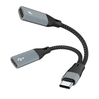 Imagem de Jadebones Divisor USB C, adaptador de fone de ouvido USB C 2 em 1, cabo dongle de áudio com porta de carregamento PD 60W compatível com iPhone 16/15 Series, iPad, Galaxy S24/S23 e mais (não para