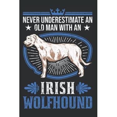 Imagem de Irischer Wolfshund Notizbuch: Irischer Wolfshund Alter Mann Irish Wolfhound / 6x9 Zoll / 120 gepunktete Seiten