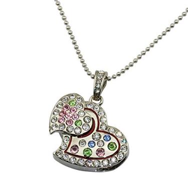 Imagem de 32 GB Prata Modelo Coração Flash Drive Pen Drive USB Flash Memory Stick USB Flash Disk USB Flash Card USB Stick U Disk Thumb Drive